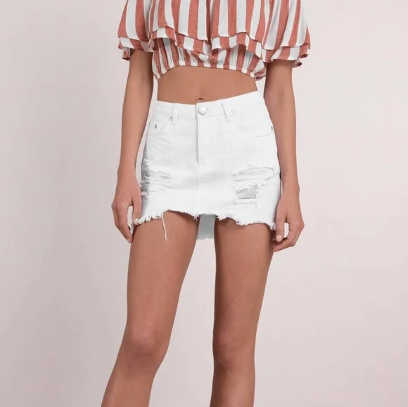 White jean skirt juniors cheap